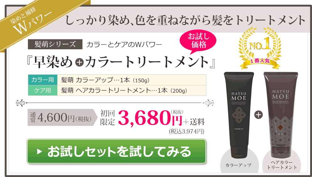 髪萌ヘアカラートリートメントの公式サイトの紹介画像